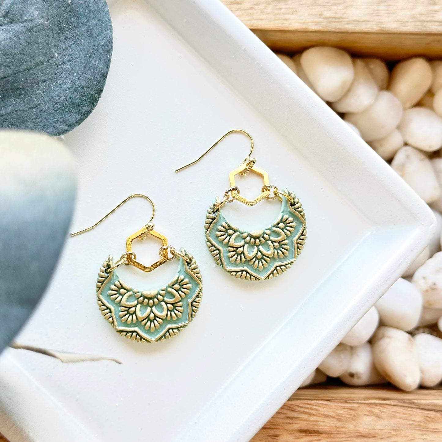 Mandala Hexagon Earrings