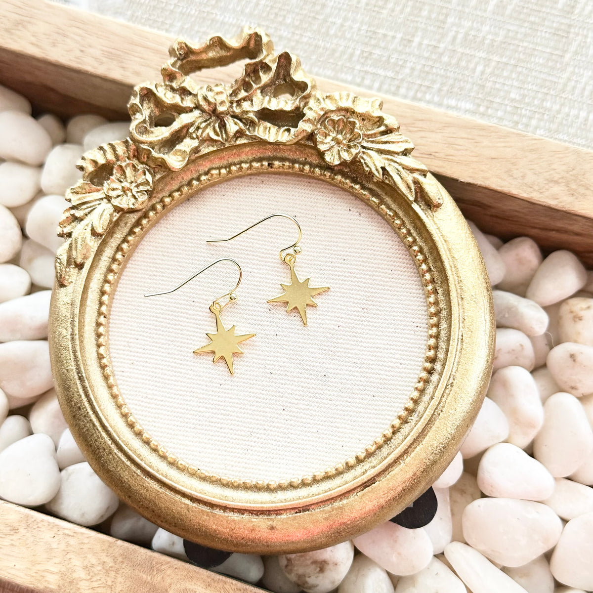 Moravian Star Flat Earrings