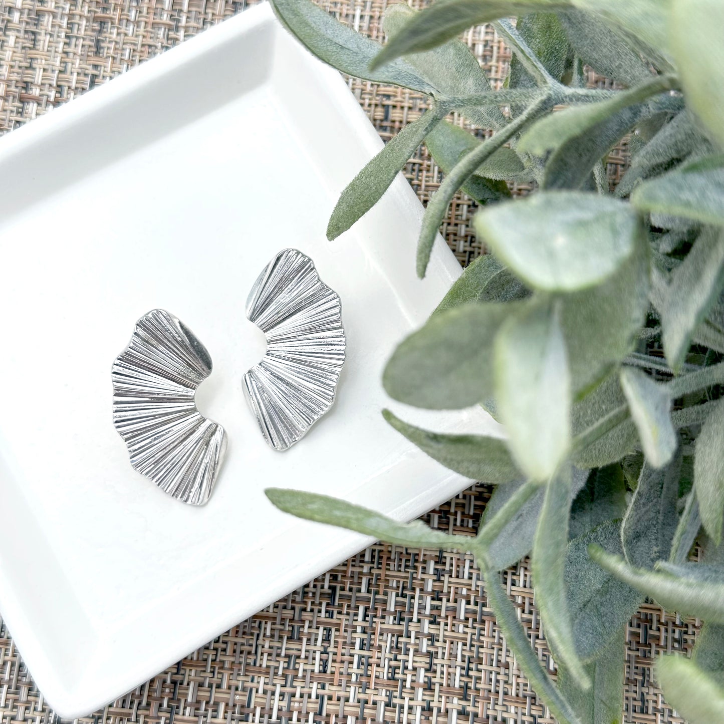 Half Burst Stud Earrings