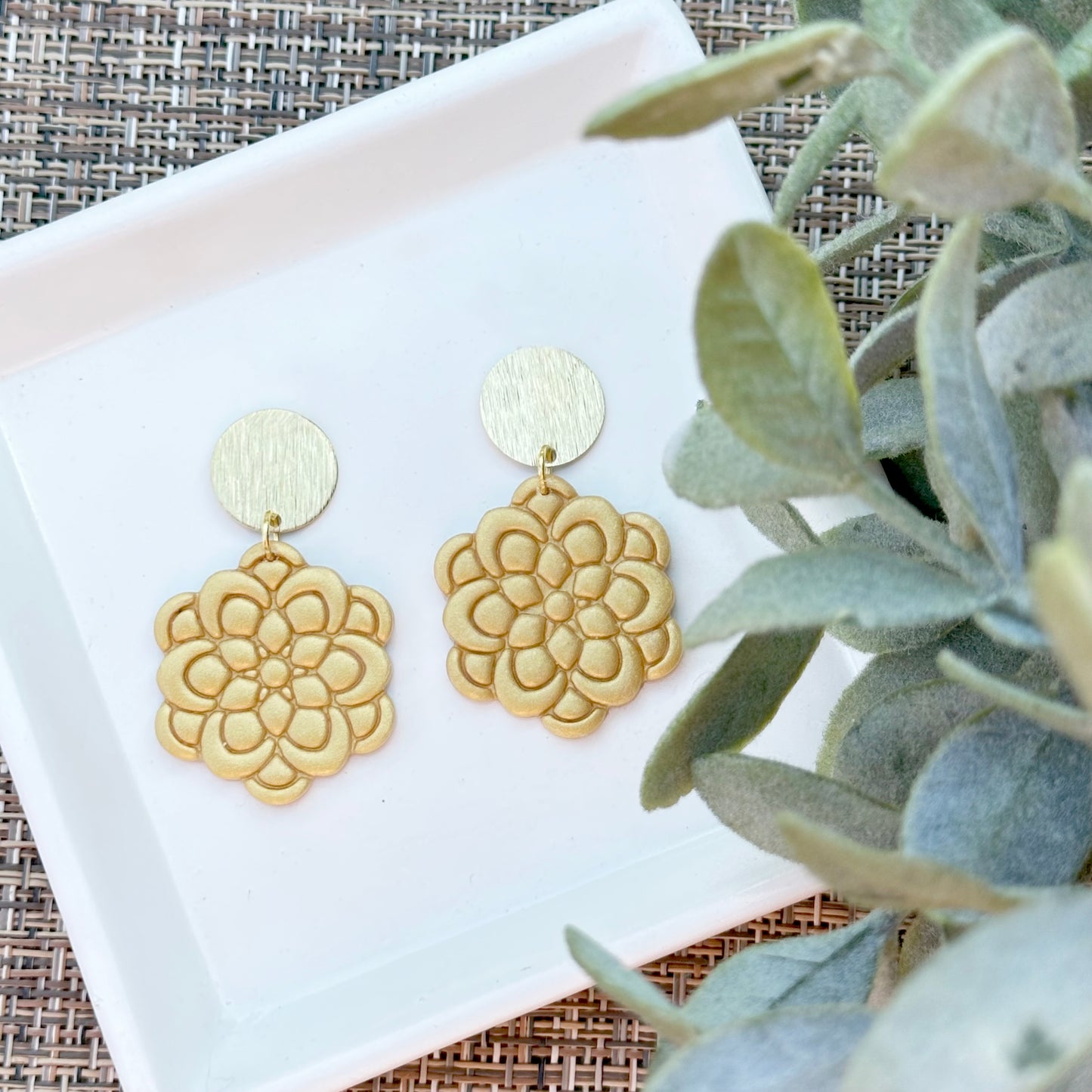 Gold Mandala Earrings