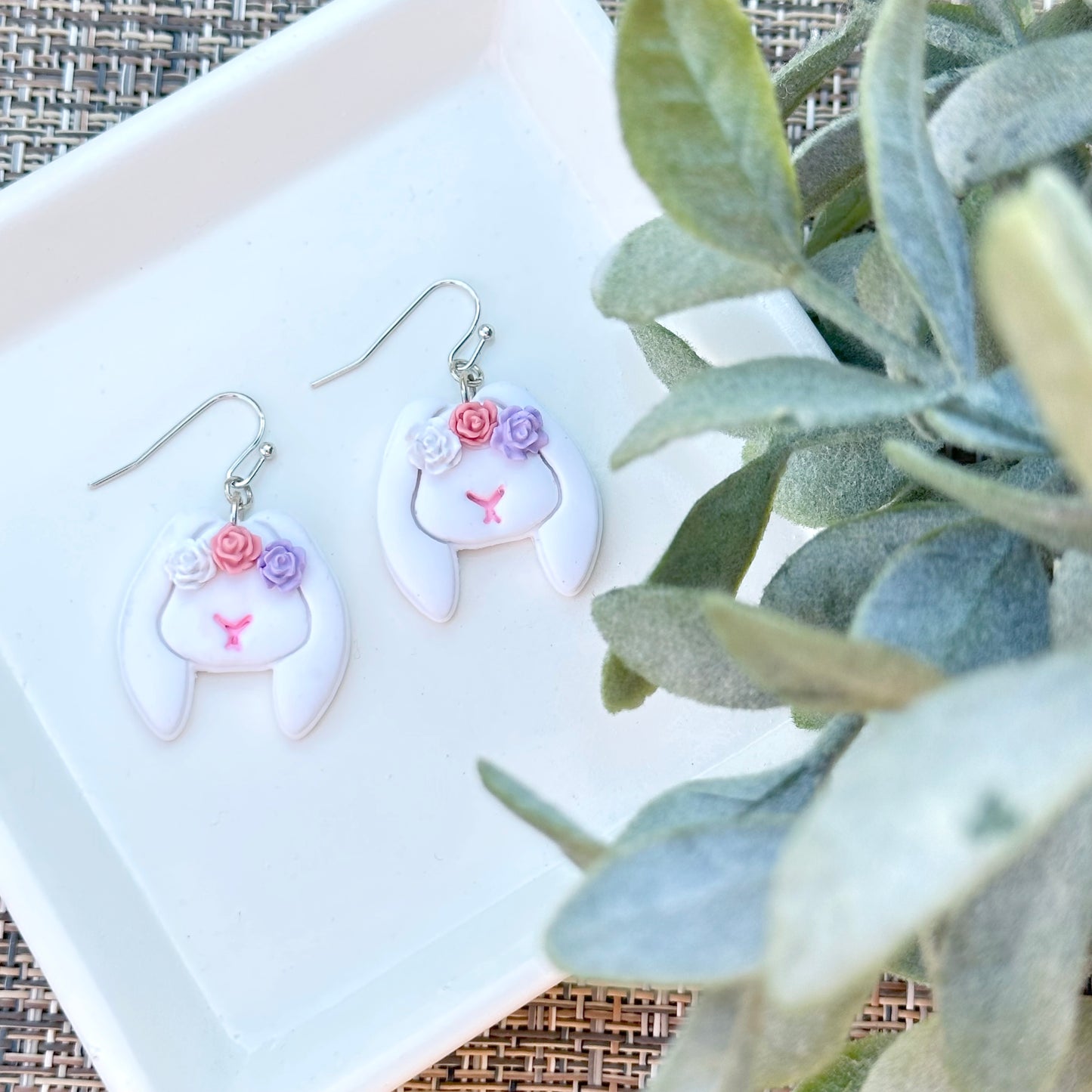 Floral Bunny Earrings