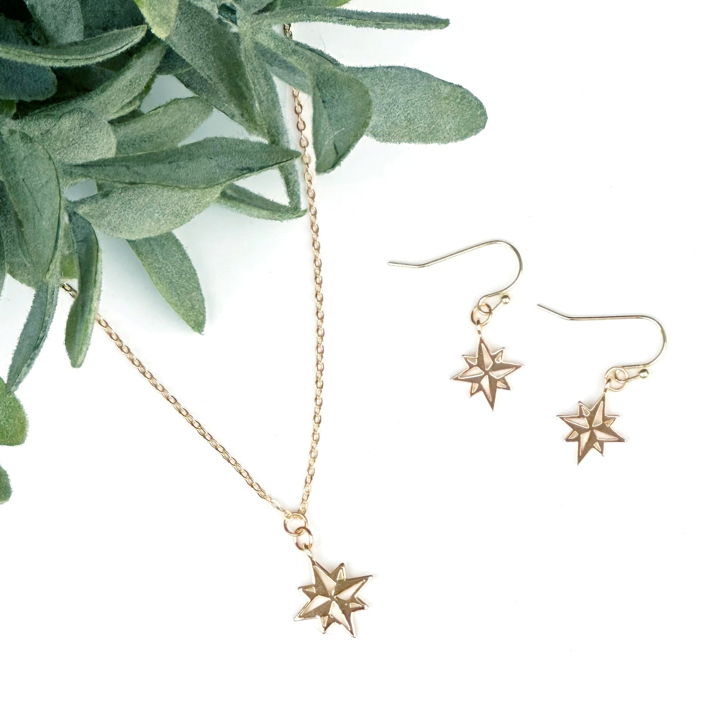 Moravian Star Fine Jewelry - Necklace or Earrings, Gold or Silver