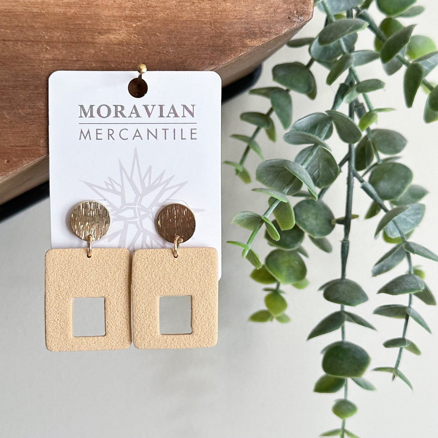 Textured Rectangle Cut-out Earrings