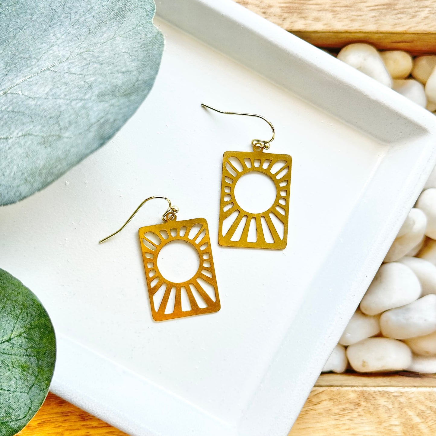 Rectangle Burst Earrings