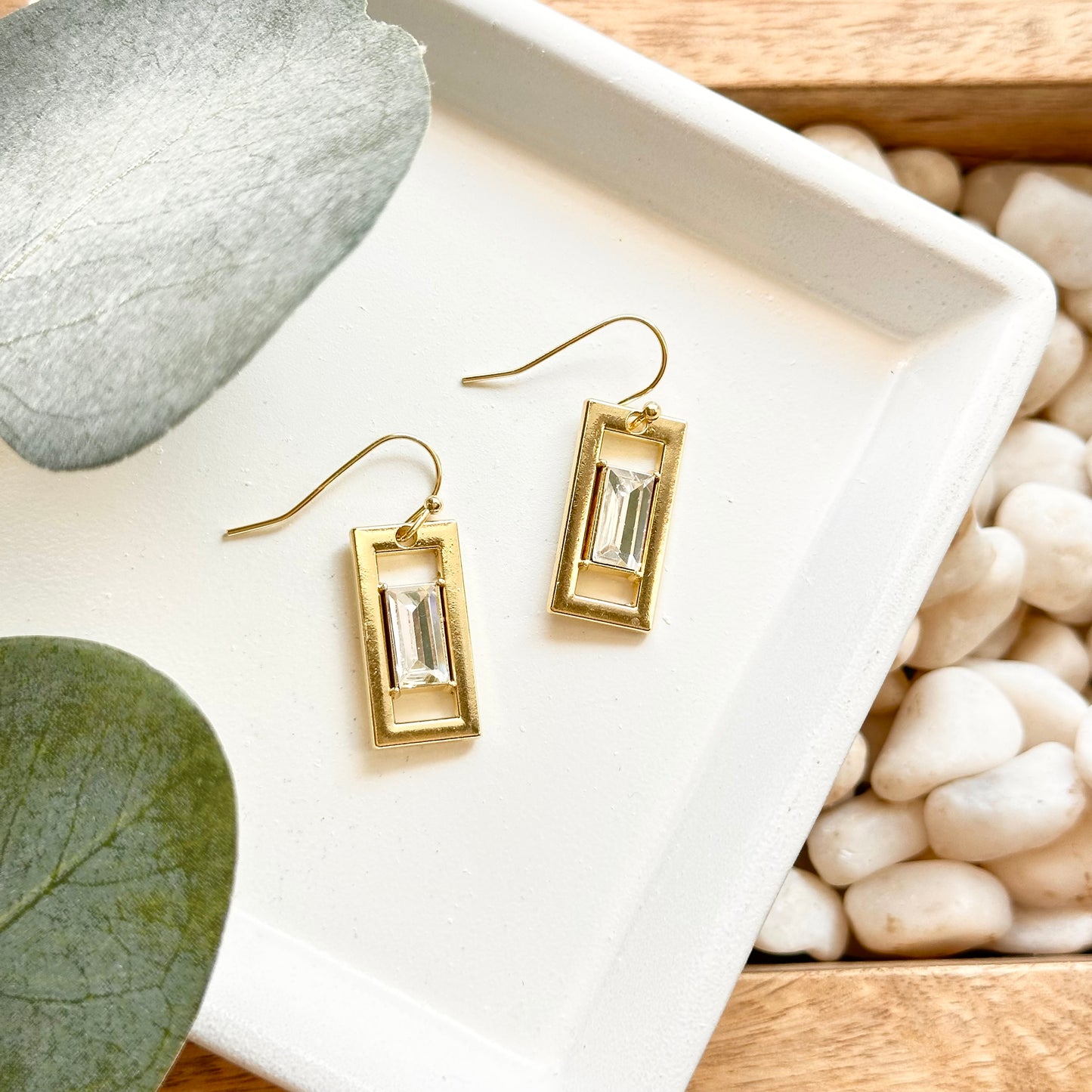 Emerald Cut Rectangle Earrings