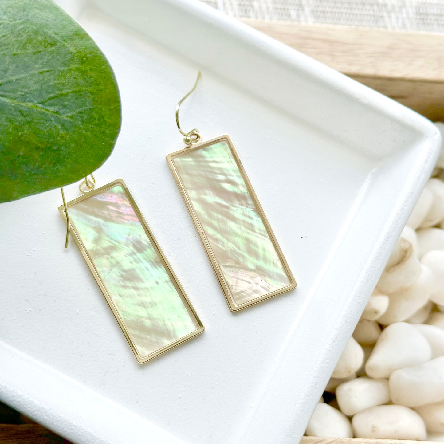 Opalesque Rectangle Earrings
