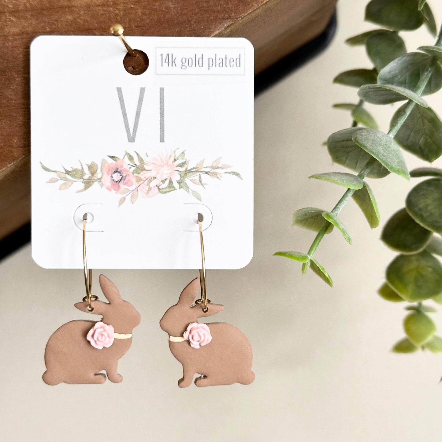 Rose Bunny Spring Earrings