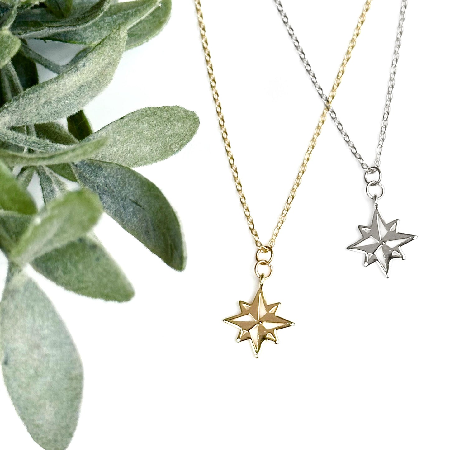 Moravian Star Fine Jewelry - Necklace or Earrings, Gold or Silver