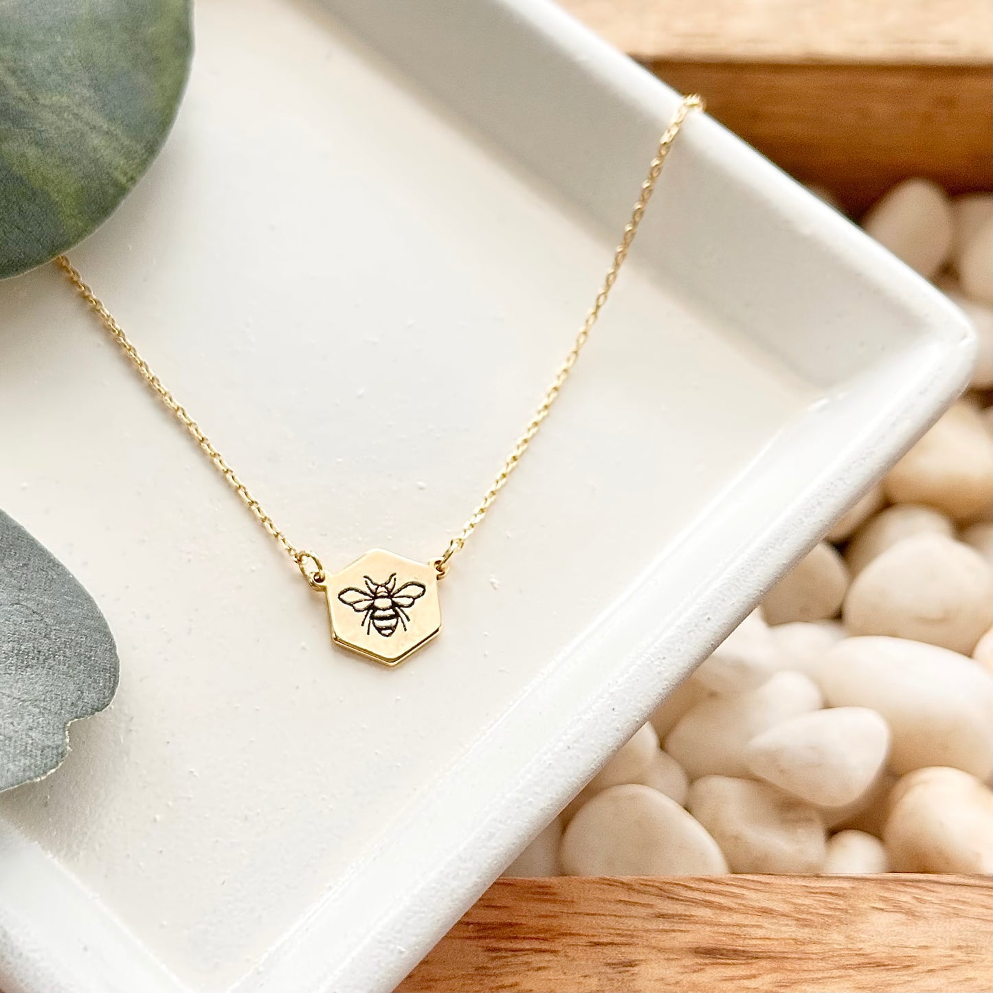 Bee Hexagon Necklace