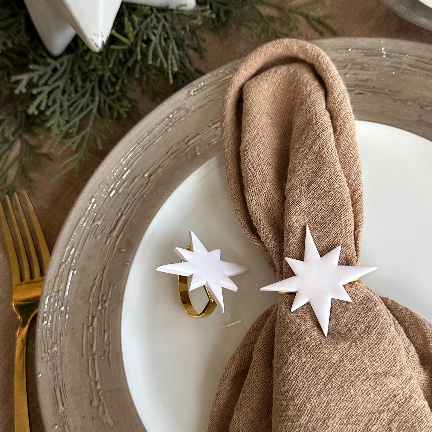 Moravian Star Napkin Rings, Table Decor
