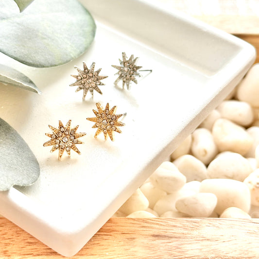 Moravian Star Sparkle Stud Earrings