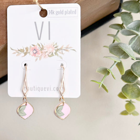 Marquis Blush Leaf Earrings