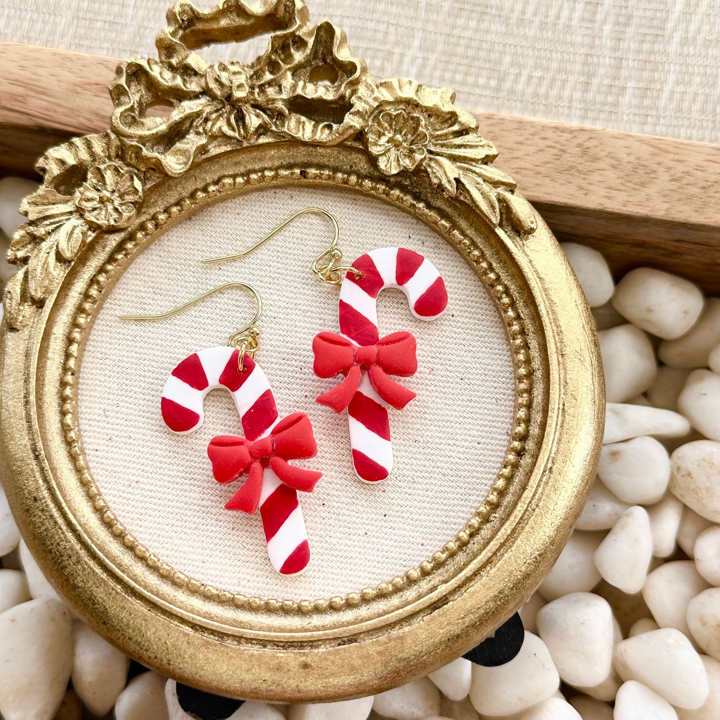 Candy Cane Bow Earrings