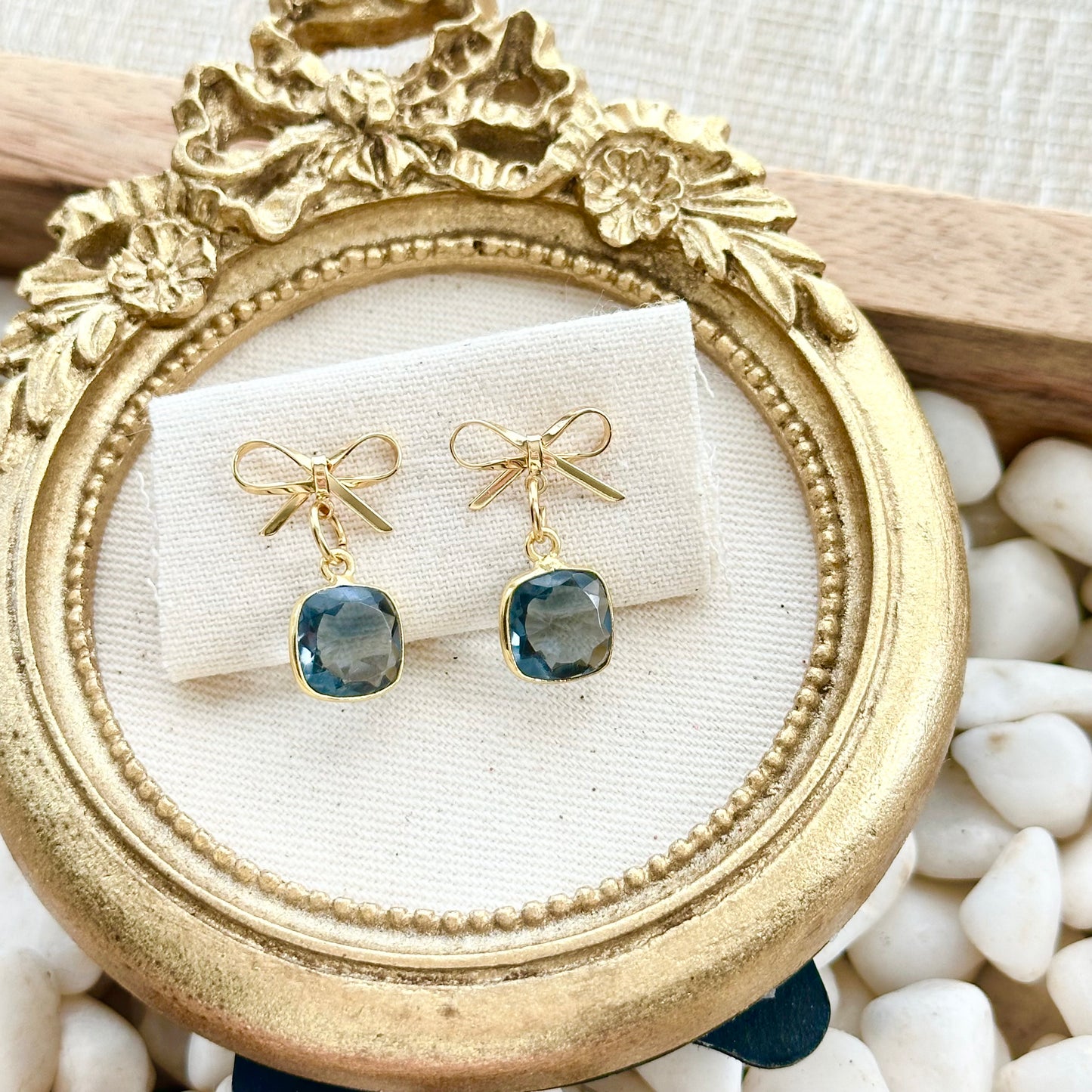 Bow Stone Earrings