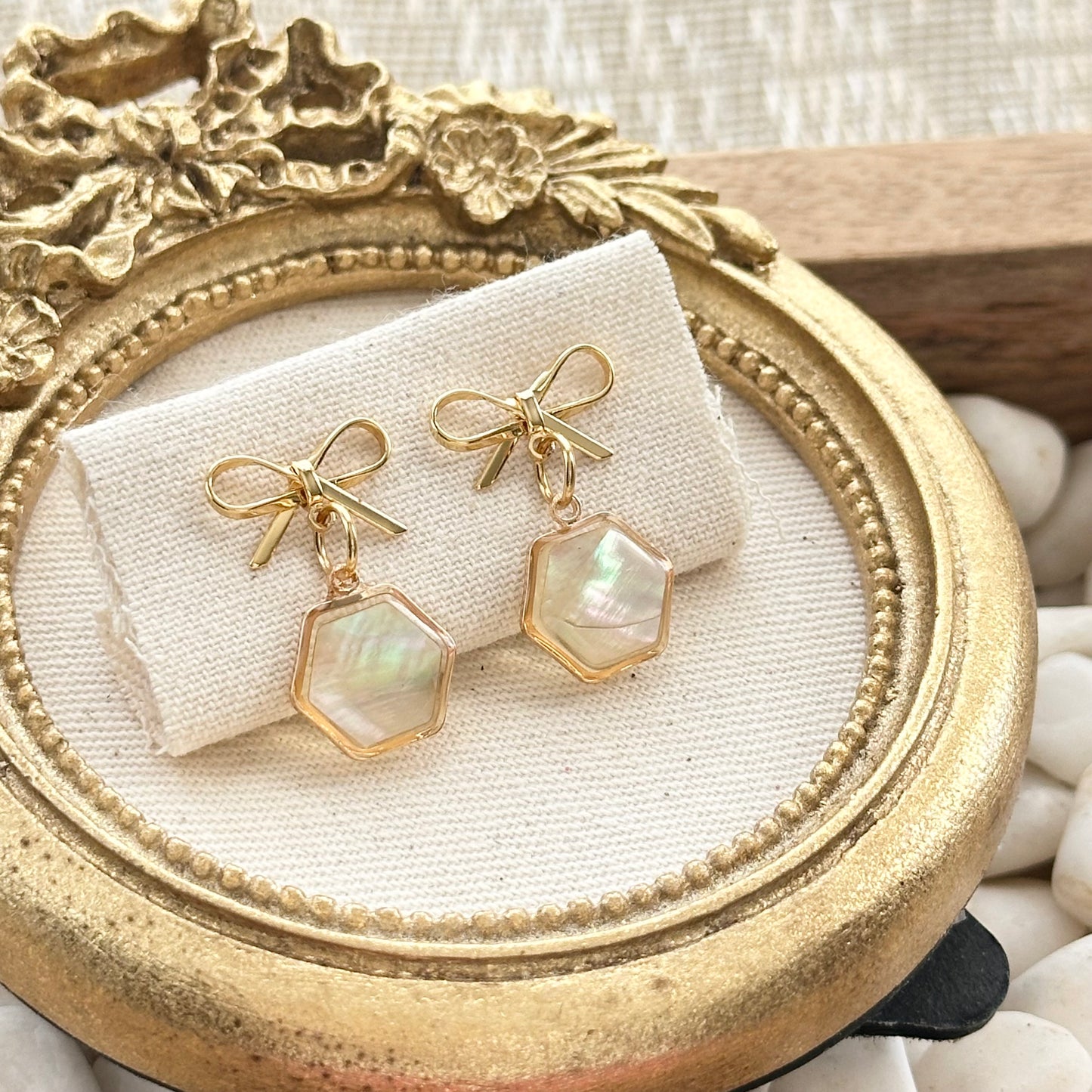 Bow Stone Earrings