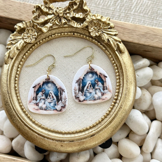 Nativity Print Earrings