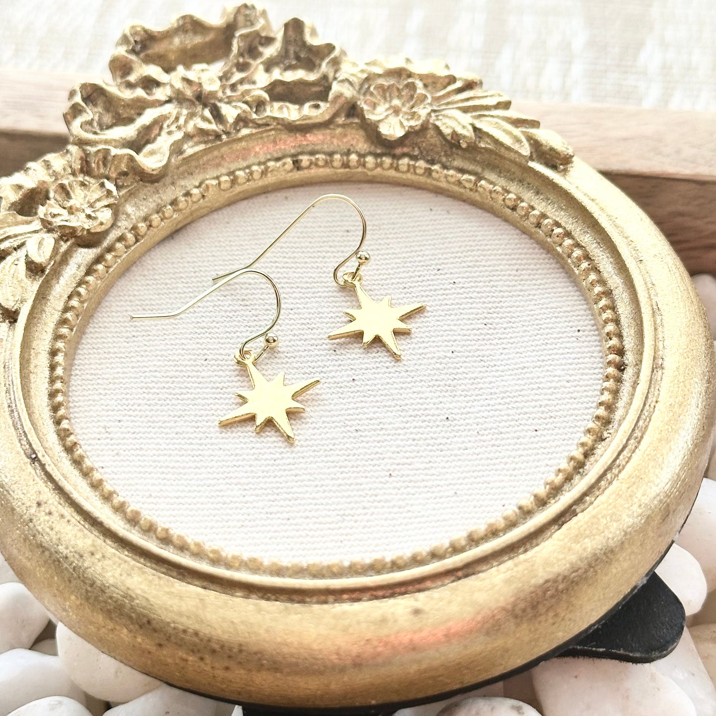 Moravian Star Flat Earrings