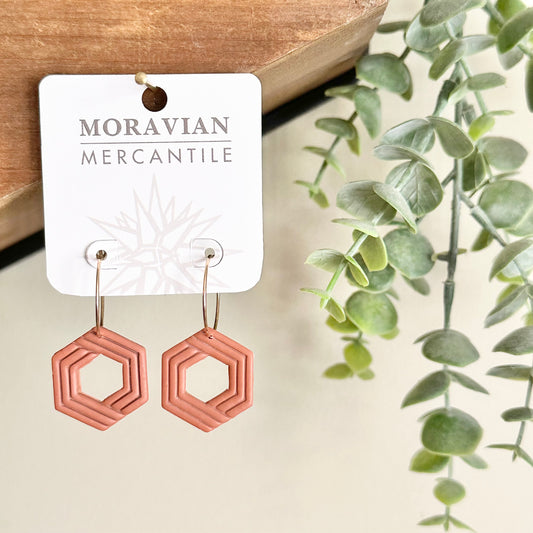 Interlocked Hexagon Hoop Earrings