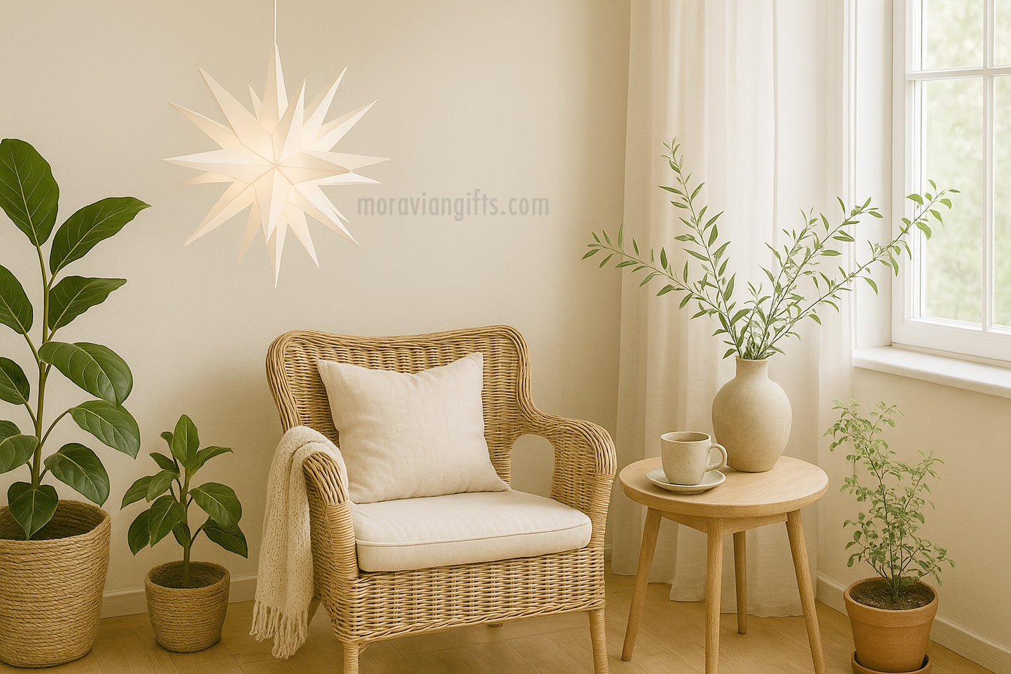 Lighted Moravian Star - Porch Light or Tree Topper