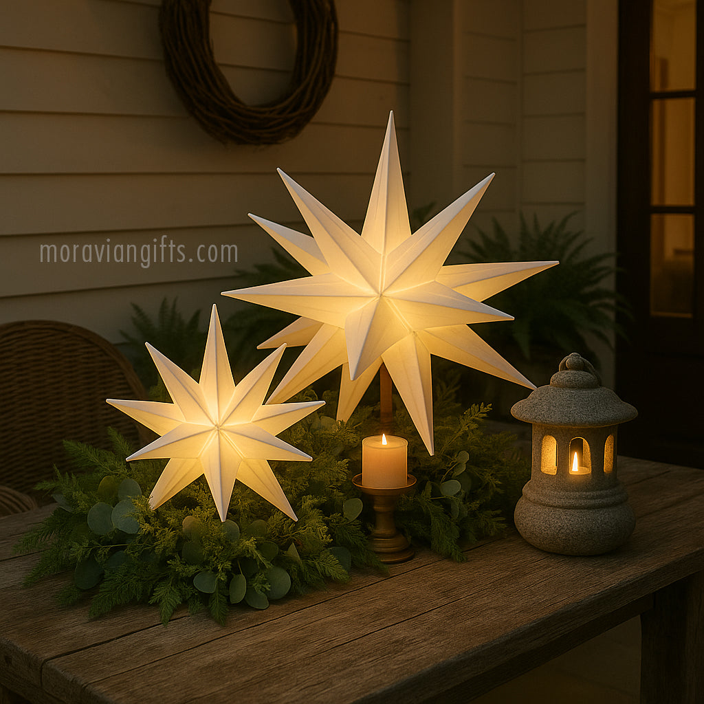 Lighted Moravian Star - Porch Light or Tree Topper