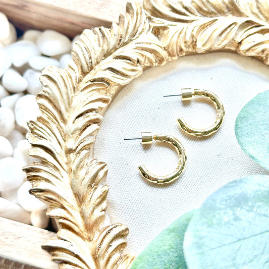 Hammered Hoop Earrings