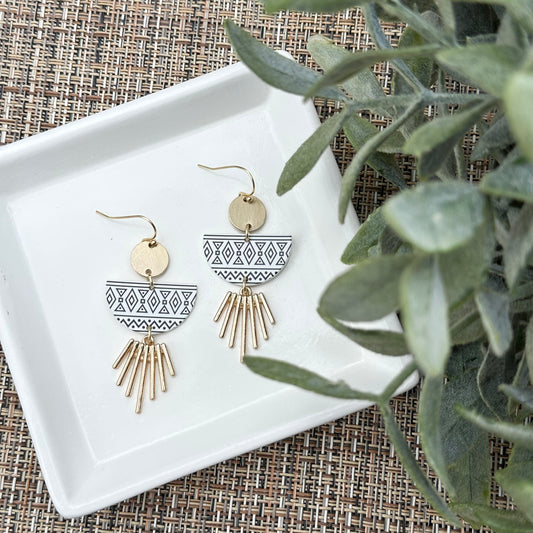 Aztek Half Circle Earrings
