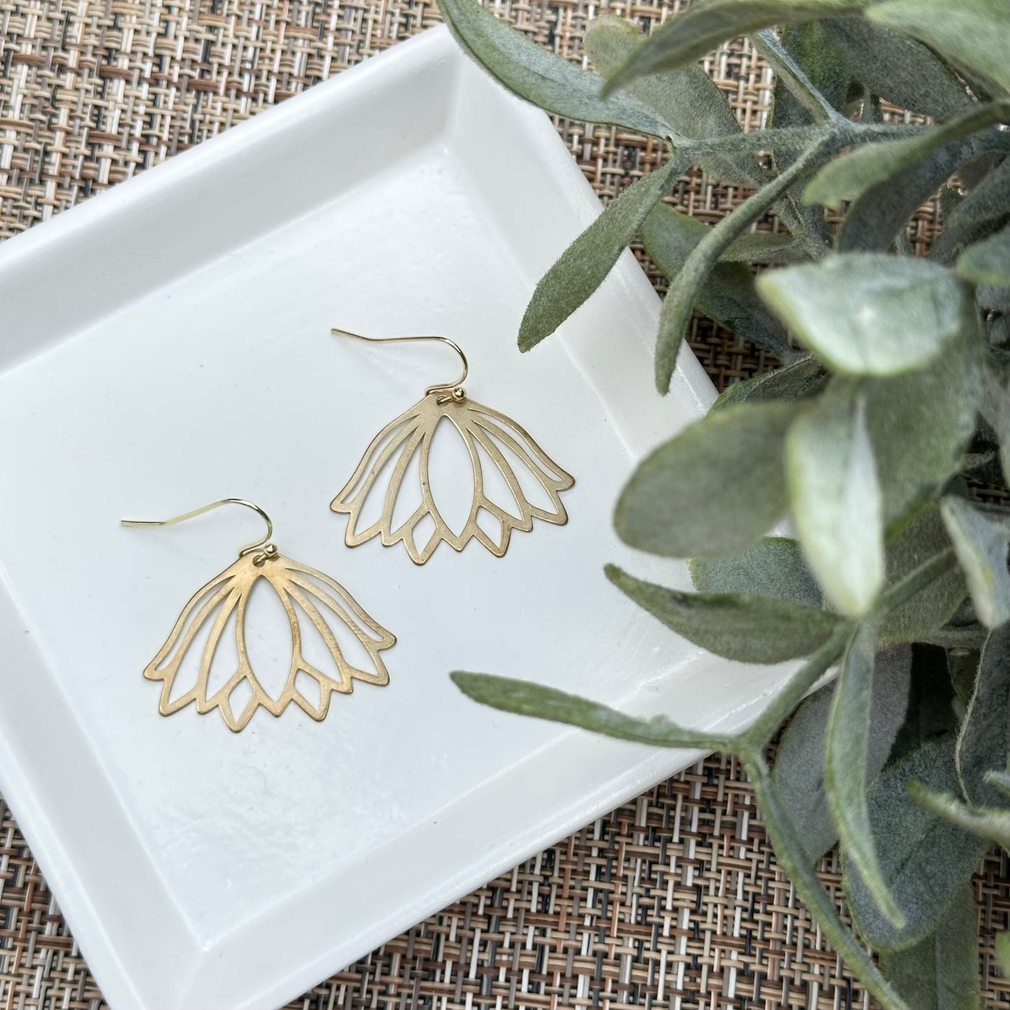 Open Lotus Earrings