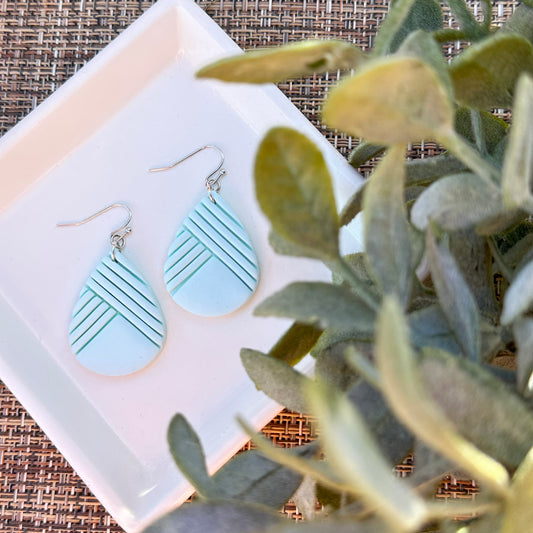 Teardrop Bands Earrings, Mint