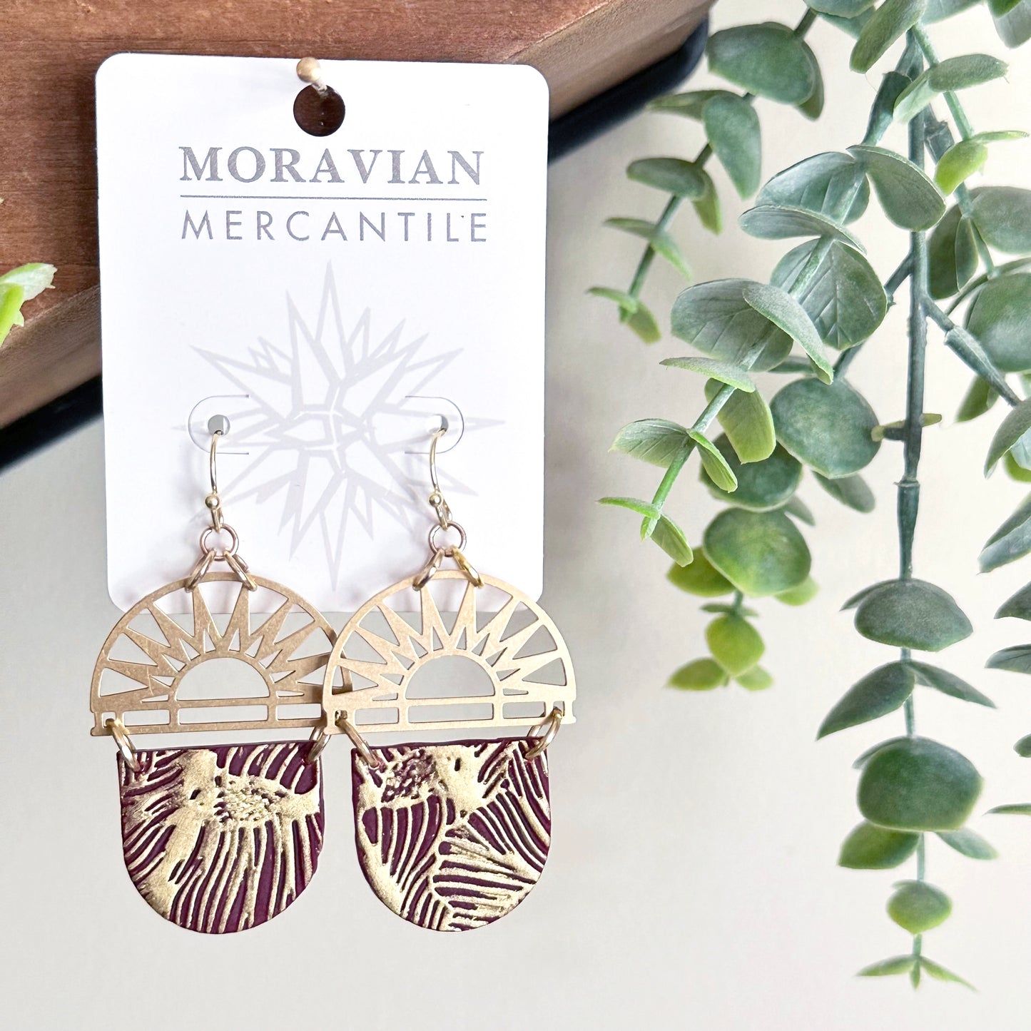 Sunburst Half Circle Clay Earrings