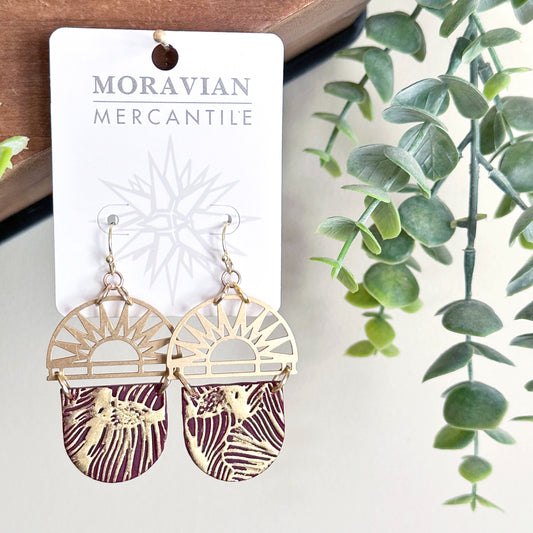 Sunburst Half Circle Clay Earrings