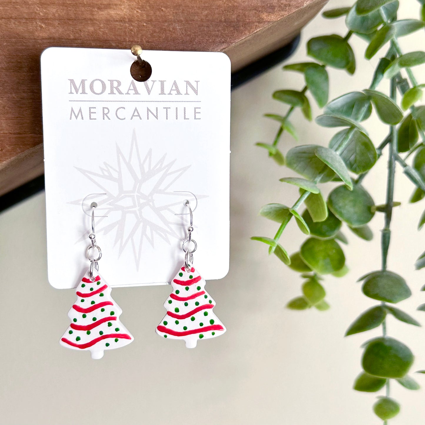 Christmas Tree Cake Hook Earrings