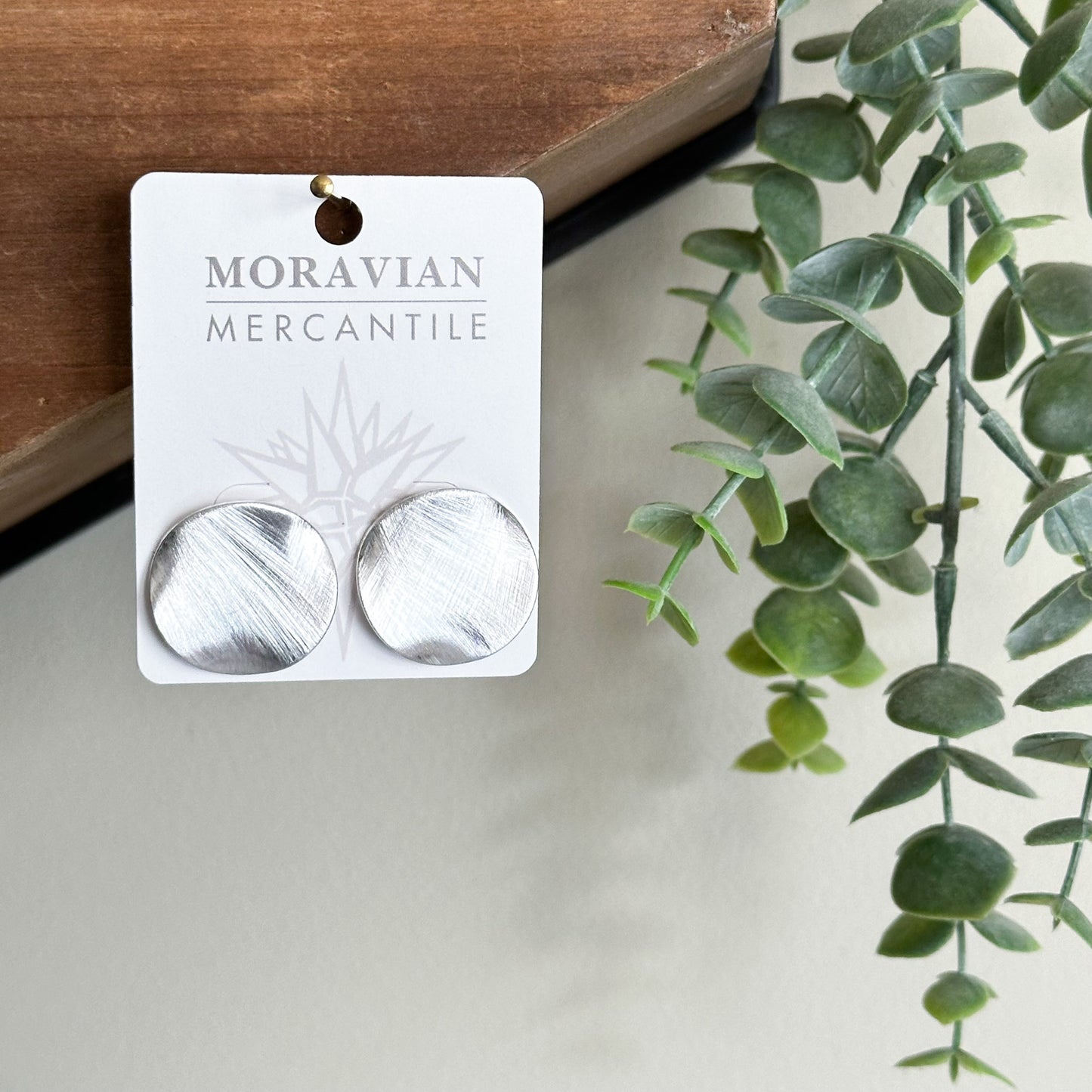 Brushed Disc Earrings