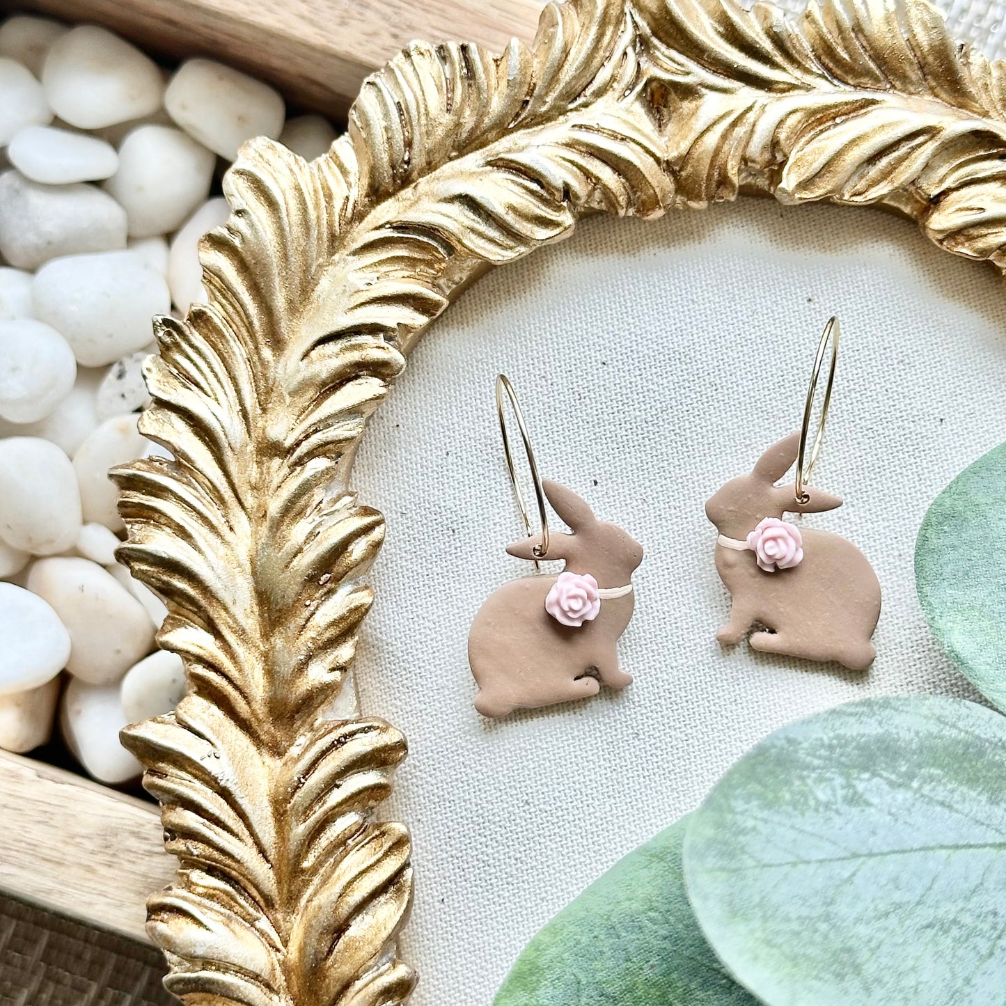 Rose Bunny Spring Earrings