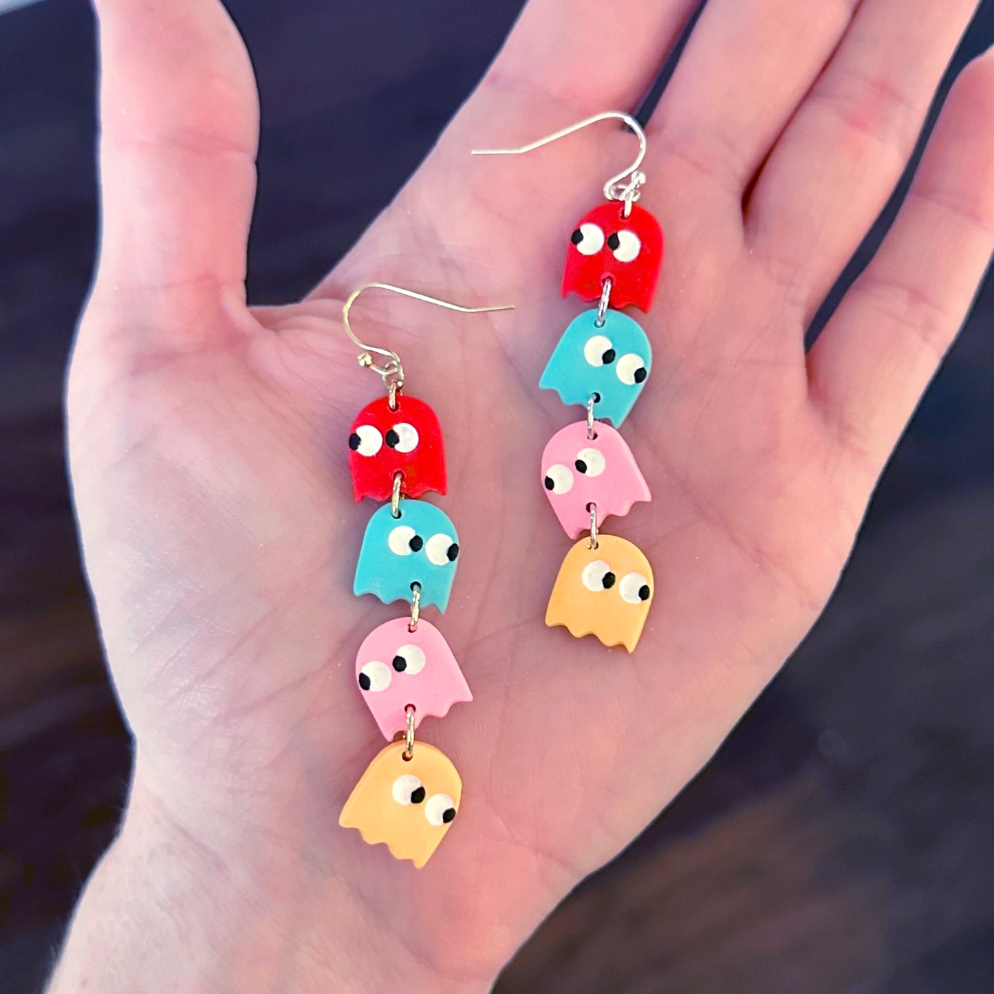 Arcade Game Ghost Earrings