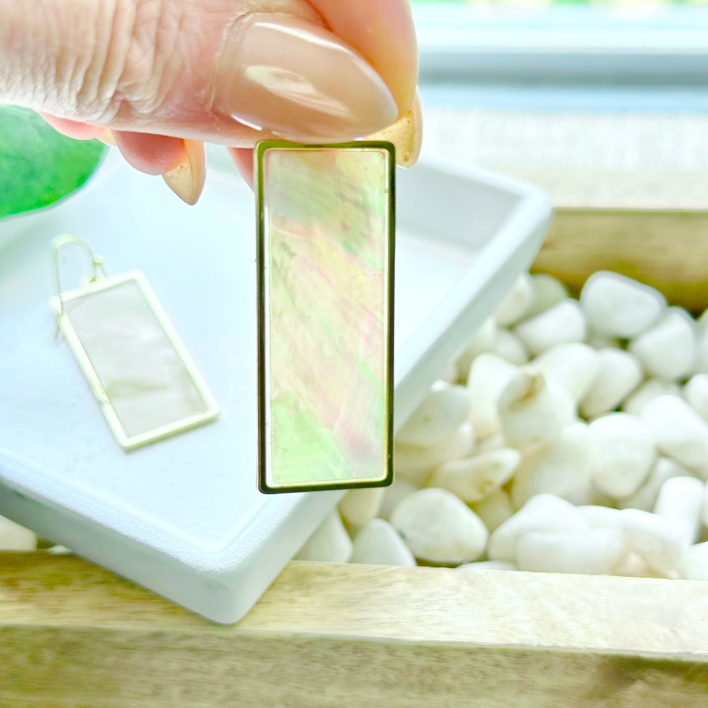 Opalesque Rectangle Earrings