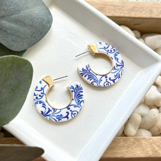 Chinoiserie Hoop Earrings