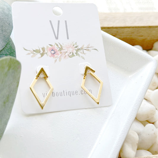 Diamond Shaped Ear Jacket Earrings