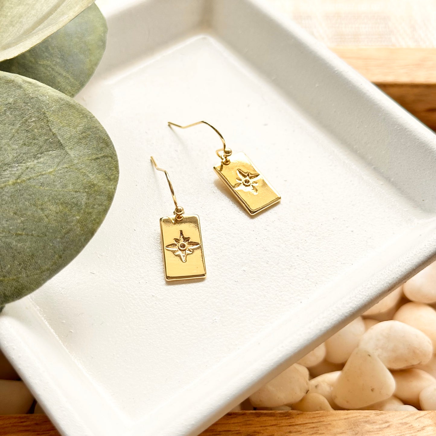 Rectangle Moravian Star Earrings