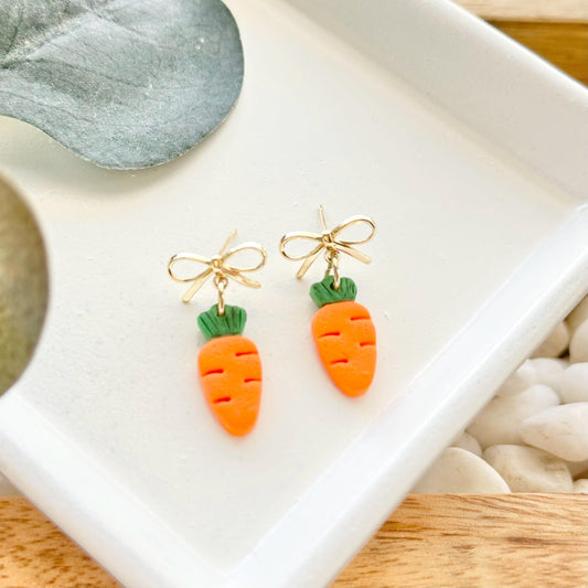 Carrot Bow Earrings
