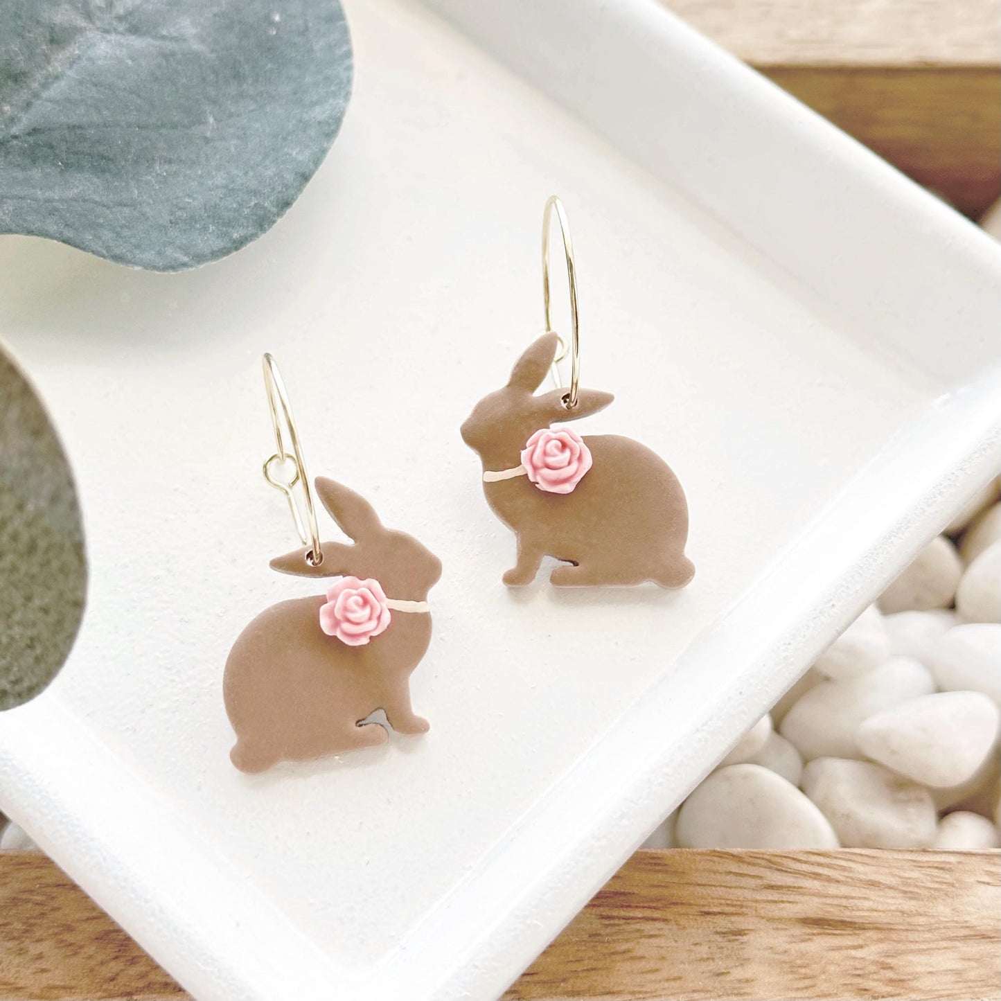 Rose Bunny Spring Earrings