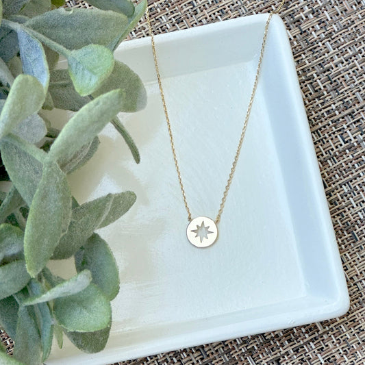 Moravian Star Disc Necklace