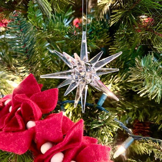 Clear Moravian Star Ornament