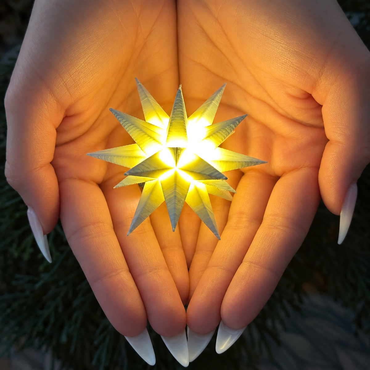 Mini Lighted Moravian Star - Battery Powered Single Star, Nativity Star