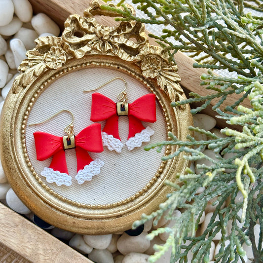 Santa Bow Earrings